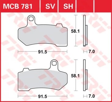 Remblokkenset MCB781 SV*