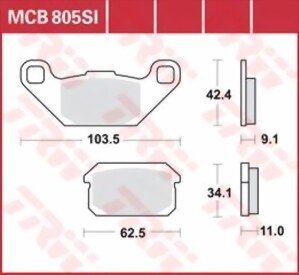 Remblokkenset MCB805 SI*