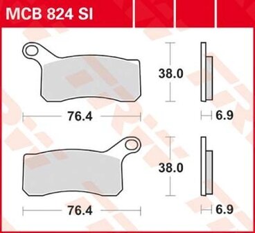 Remblokkenset MCB824 SI*