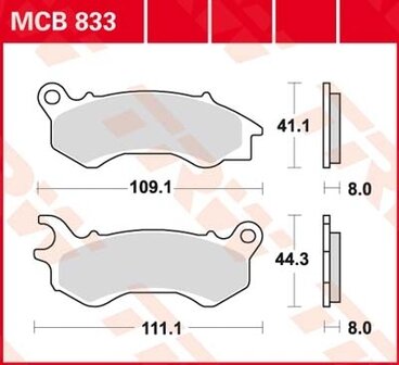 Remblokkenset MCB833*