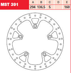 Remschijf achter, BMW K1200/1300 GT (Lucas MST391)