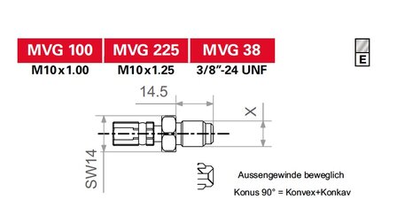 Connector buitendraad,  G1 M10 x 1 