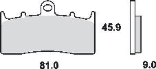 R850R 1999-2007 (R28) Remblokkenset Sinter voor 1 remklauw, MCB736SV