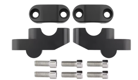Stuurverhogerset 30mm hoger, 35mm pull back voor een 22mm stuur, kleur zwart