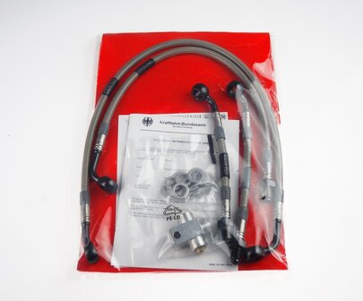 Remleidingset RVS,  BMW R1100R 1993-1996 met ABS 2