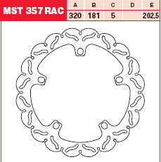 Remschijf (star)  Lucas MST357RAC  (5mm)