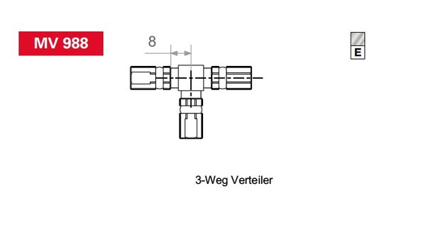 T-stuk voor Varioflex remleidingen