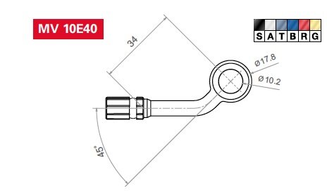 Connector Banjo oog 10.2mm 40° plat