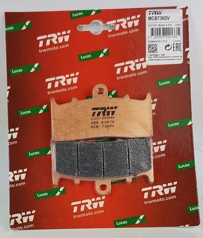 R850R 1999-2007 (R28) Remblokkenset Sinter voor 1 remklauw, MCB736SV