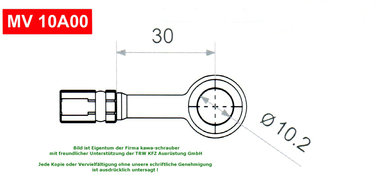 Connector Banjo oog 10.2mm recht