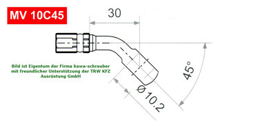 Connector Banjo oog 10.2mm  45°