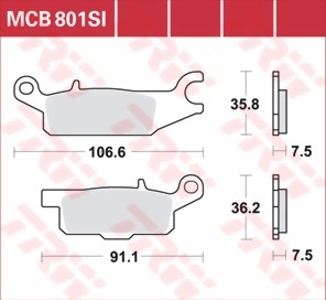 Remblokkenset MCB801 SI*