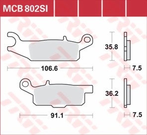 Remblokkenset MCB802 SI*