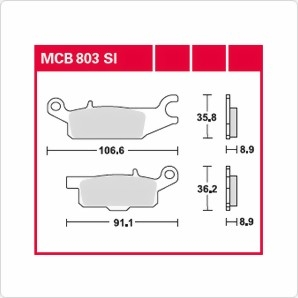 Remblokkenset MCB803 SI*