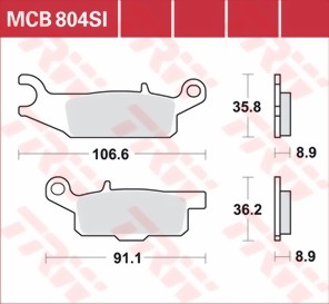 Remblokkenset MCB804 SI*