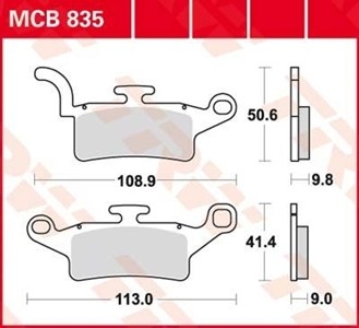 Remblokkenset MCB835*