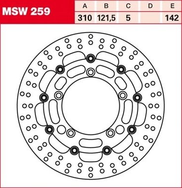 Remschijf zwevend  Lucas MSW259