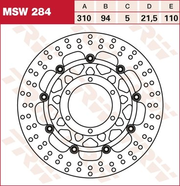 Remschijf zwevend  Lucas MSW284