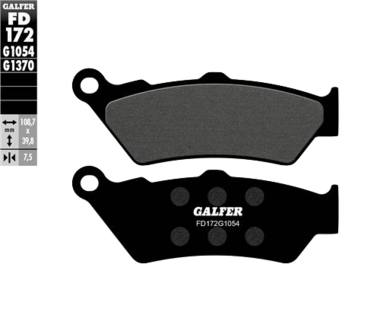 Remblokset voor 1 remklauw, Galfer FD172G1054)Semi Metal  (= MCB671)