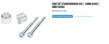 Stuurverhogerbus set BMW F650GS  20mm