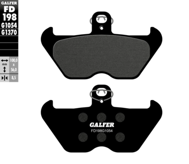 Remblokkenset voor 1 remklauw,  Galfer FD198G1054 (MCB680)
